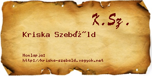 Kriska Szebáld névjegykártya